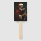 Xoloitzcuintli met Kerstman Feestelijke Kerstmis Handwaaier (Achterkant)