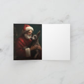 Xoloitzcuintli met Kerstman Feestelijke Kerstmis Kaart (Binnen)