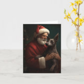 Xoloitzcuintli met Kerstman Feestelijke Kerstmis Kaart (Gele Bloem)