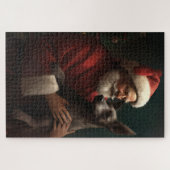 Xoloitzcuintli met Kerstman Feestelijke Kerstmis Legpuzzel (Horizontaal)