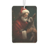 Xoloitzcuintli met Kerstman Feestelijke Kerstmis Luchtverfrisser (Achterkant)