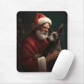 Xoloitzcuintli met Kerstman Feestelijke Kerstmis Muismat (Met muis)