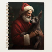 Xoloitzcuintli met Kerstman Feestelijke Kerstmis Planner (Voorkant)