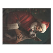 Xoloitzcuintli met Kerstman Feestelijke Kerstmis Tafelkleed (Voorkant (Horizontaal))