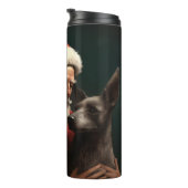 Xoloitzcuintli met Kerstman Feestelijke Kerstmis Thermosbeker (Geroteerd rechts)