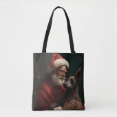 Xoloitzcuintli met Kerstman Feestelijke Kerstmis Tote Bag (Voorkant)