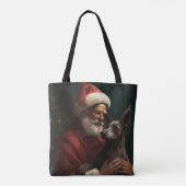 Xoloitzcuintli met Kerstman Feestelijke Kerstmis Tote Bag (Achterkant)