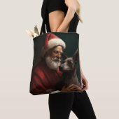 Xoloitzcuintli met Kerstman Feestelijke Kerstmis Tote Bag (Dichtbij)