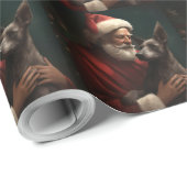 Xoloitzcuintli met Sinterklaas Vrolijk Kerstfeest Cadeaupapier (Rol Hoek)