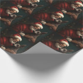 Xoloitzcuintli met Sinterklaas Vrolijk Kerstfeest Cadeaupapier (Hoek)