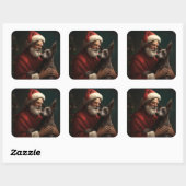 Xoloitzcuintli met Sinterklaas Vrolijk Kerstfeest Vierkante Sticker (Vel)