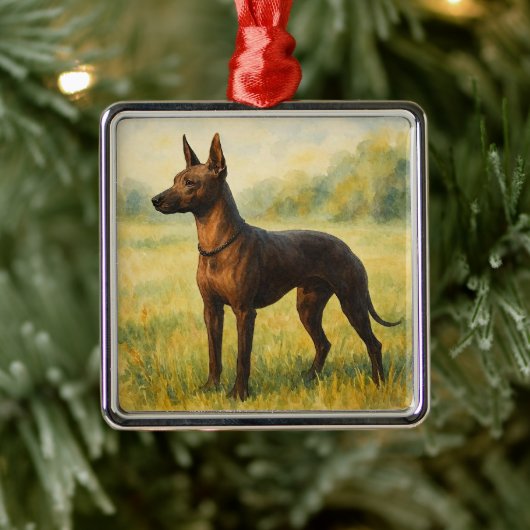 Xoloitzcuintli Metalen Ornament (Boom)