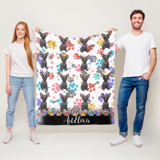 Xoloitzcuintli Paws Afdrukken Fleece Deken (In situ)