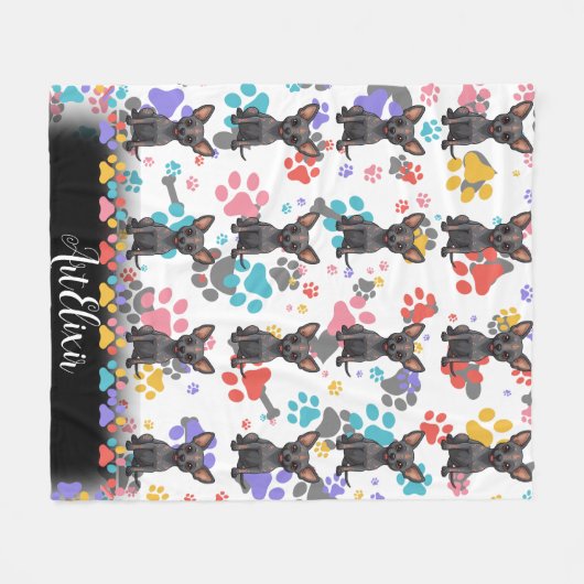 Xoloitzcuintli Paws Afdrukken Fleece Deken (Voorkant (Horizontaal))