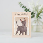 Xoloitzcuintli schilderen - Kute Original Dog Art Briefkaart (Staand voorkant)