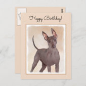 Xoloitzcuintli schilderen - Kute Original Dog Art Briefkaart (Voorkant / Achterkant)