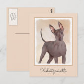 Xoloitzcuintli schilderen - Kute Original Dog Art Briefkaart (Voorkant / Achterkant)