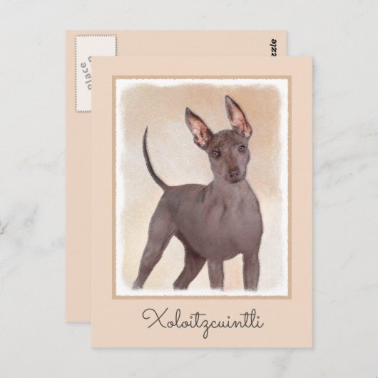 Xoloitzcuintli schilderen - Kute Original Dog Art Briefkaart (Voorkant / Achterkant)