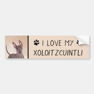 Xoloitzcuintli schilderen - Kute Original Dog Art Bumpersticker