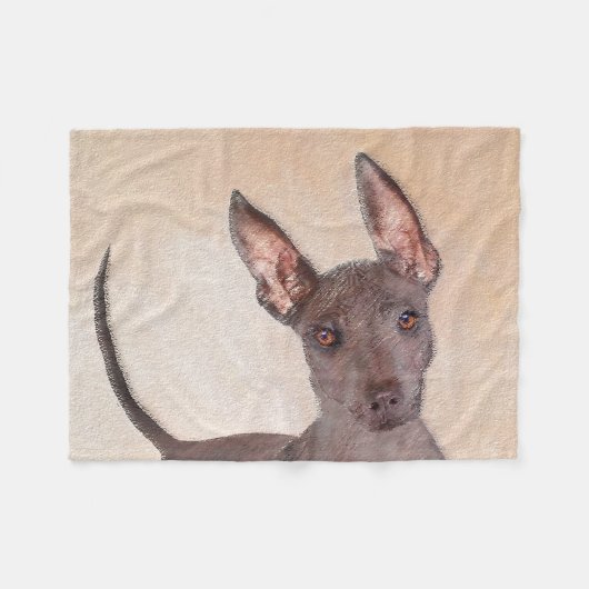 Xoloitzcuintli schilderen - Kute Original Dog Art Fleece Deken (Voorkant (Horizontaal))