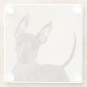 Xoloitzcuintli schilderen - Kute Original Dog Art Glazen Onderzetter (Achterkant)