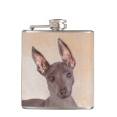 Xoloitzcuintli schilderen - Kute Original Dog Art Heupfles (Voorkant)