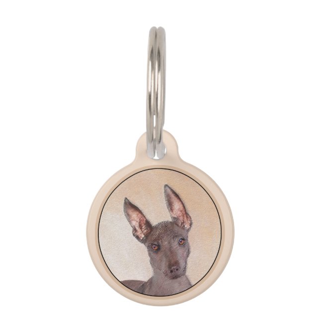 Xoloitzcuintli schilderen - Kute Original Dog Art Huisdierpenning (Voorkant)