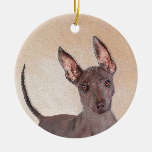 Xoloitzcuintli schilderen - Kute Original Dog Art Keramisch Ornament (Voorkant)