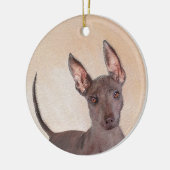 Xoloitzcuintli schilderen - Kute Original Dog Art Keramisch Ornament (Links)