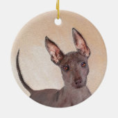 Xoloitzcuintli schilderen - Kute Original Dog Art Keramisch Ornament (Achterkant)