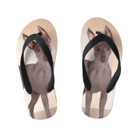 Xoloitzcuintli schilderen - Kute Original Dog Art Kinder Teenslippers (Voetbed)