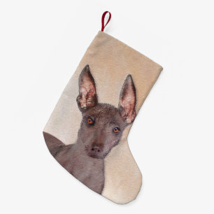 Xoloitzcuintli schilderen - Kute Original Dog Art Kleine Kerstsok