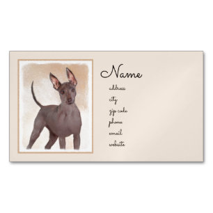 Xoloitzcuintli schilderen - Kute Original Dog Art Magnetisch Visitekaartje