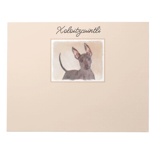 Xoloitzcuintli schilderen - Kute Original Dog Art  Notitieblok (Voorkant)