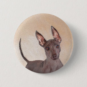 Xoloitzcuintli schilderen - Kute Original Dog Art Ronde Button 5,7 Cm