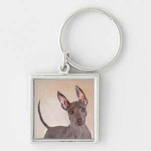 Xoloitzcuintli schilderen - Kute Original Dog Art Sleutelhanger