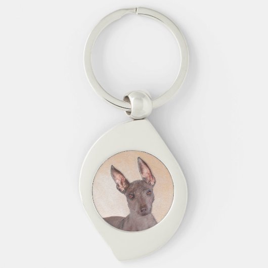 Xoloitzcuintli schilderen - Kute Original Dog Art Sleutelhanger (Voorkant)