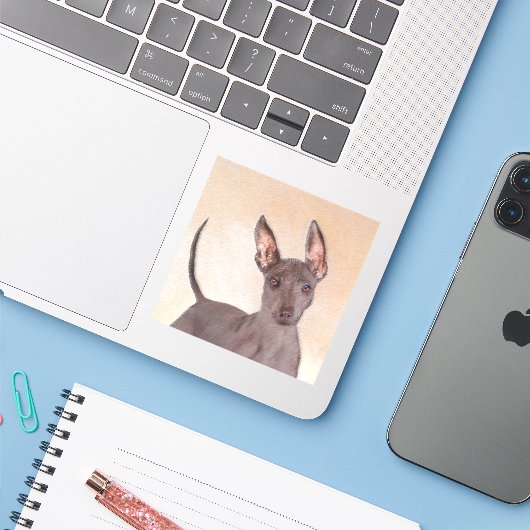 Xoloitzcuintli schilderen - Kute Original Dog Art Sticker (Laptop met iPhone)