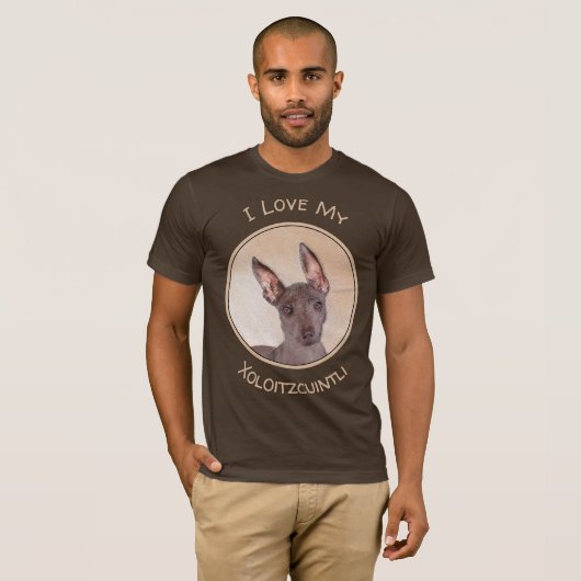 Xoloitzcuintli schilderen - Kute Original Dog Art T-shirt (Voorkant volledig)