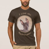 Xoloitzcuintli schilderen - Kute Original Dog Art T-shirt (Voorkant)
