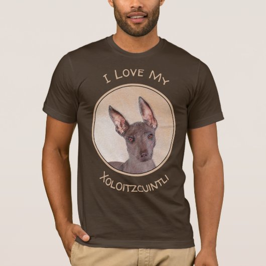 Xoloitzcuintli schilderen - Kute Original Dog Art T-shirt (Voorkant)