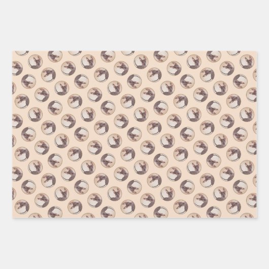 Xoloitzcuintli schilderij Haarloze Lever Rode Hond Inpakpapier Vel (Voorkant)