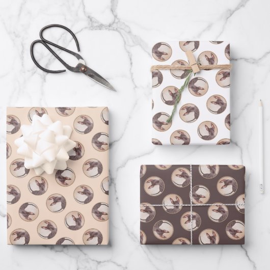 Xoloitzcuintli schilderij Haarloze Lever Rode Hond Inpakpapier Vel (Voorkant)