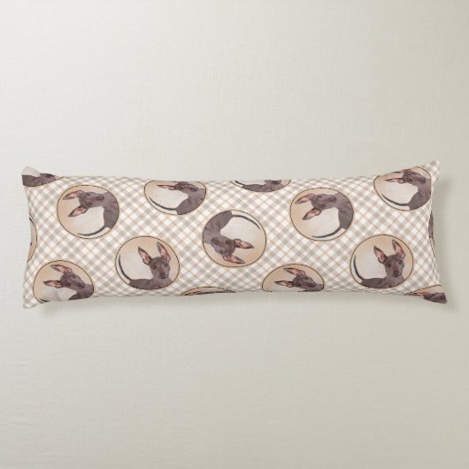 Xoloitzcuintli schilderij Haarloze Lever Rode Hond Lichaamskussen (Achterkant)