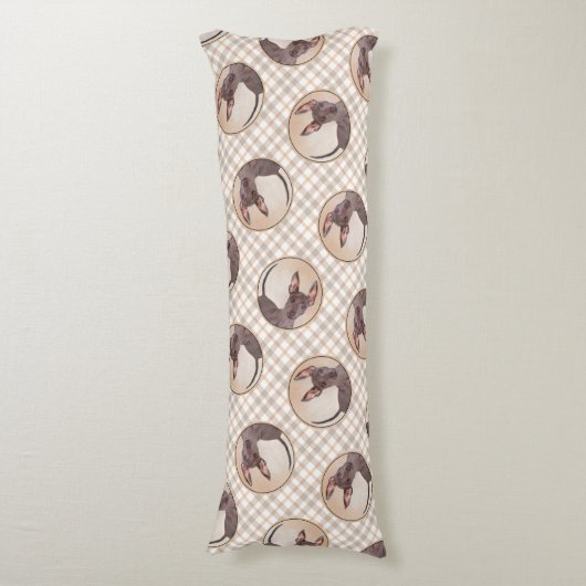 Xoloitzcuintli schilderij Haarloze Lever Rode Hond Lichaamskussen (Voorkant Verticaal)