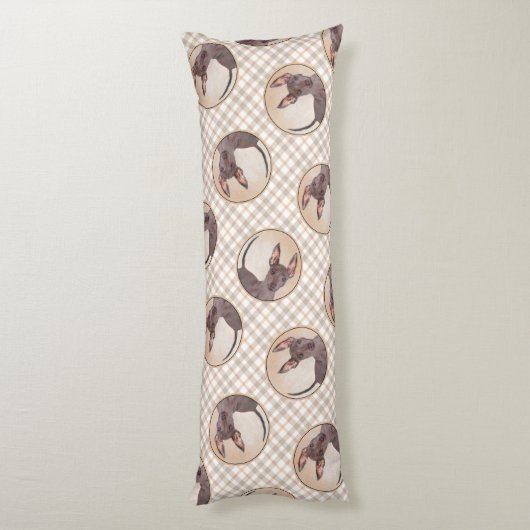 Xoloitzcuintli schilderij Haarloze Lever Rode Hond Lichaamskussen (Achterkant (Verticaal))