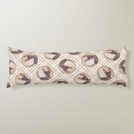 Xoloitzcuintli schilderij Haarloze Lever Rode Hond Lichaamskussen (Voorkant)