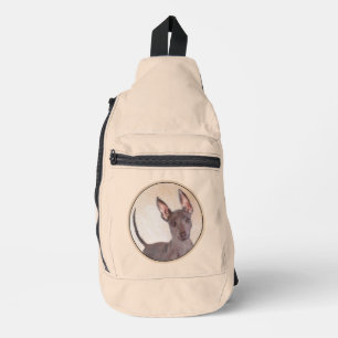 Xoloitzcuintli schilderij Haarloze Lever Rode Hond Sling Bag