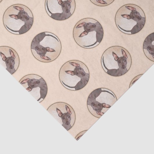 Xoloitzcuintli schilderij Haarloze Lever Rode Hond Tissuepapier (Detail)