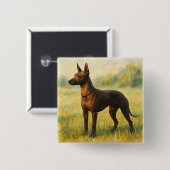 Xoloitzcuintli Vierkante Button 5,1 Cm (Voorkant /achterkant)